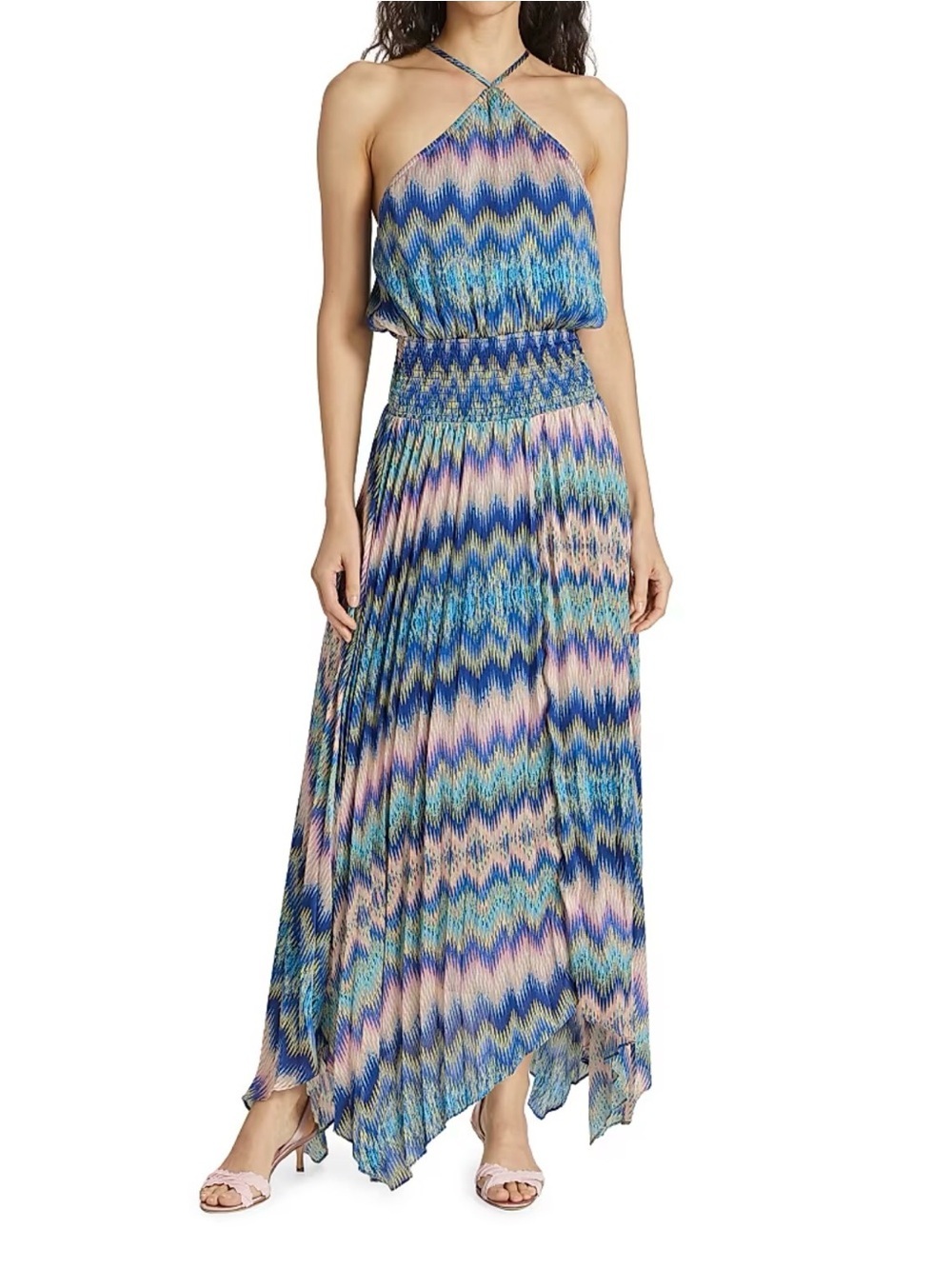 Ramy Brook Printed Halter Maxi Dress NWT Size Medium $595 Retail